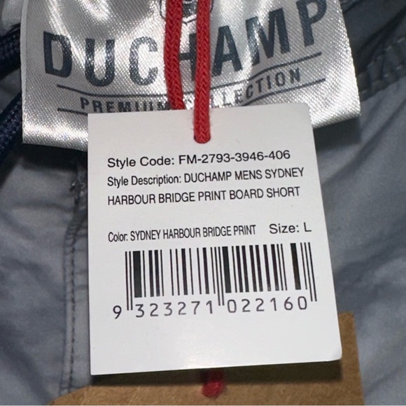 DUCHAMP Mens L Sydney Harbour Bridge Board Shorts City Scene Gray Vacation Beach - Picture 7 of 14